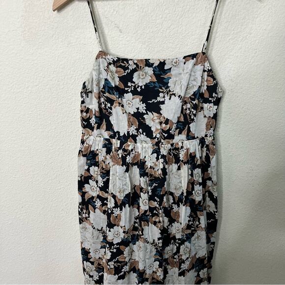 Abercrombie & Fitch Low Back Floral Babydoll Maxi Dress Womens Size M Tall - Picture 7 of 11